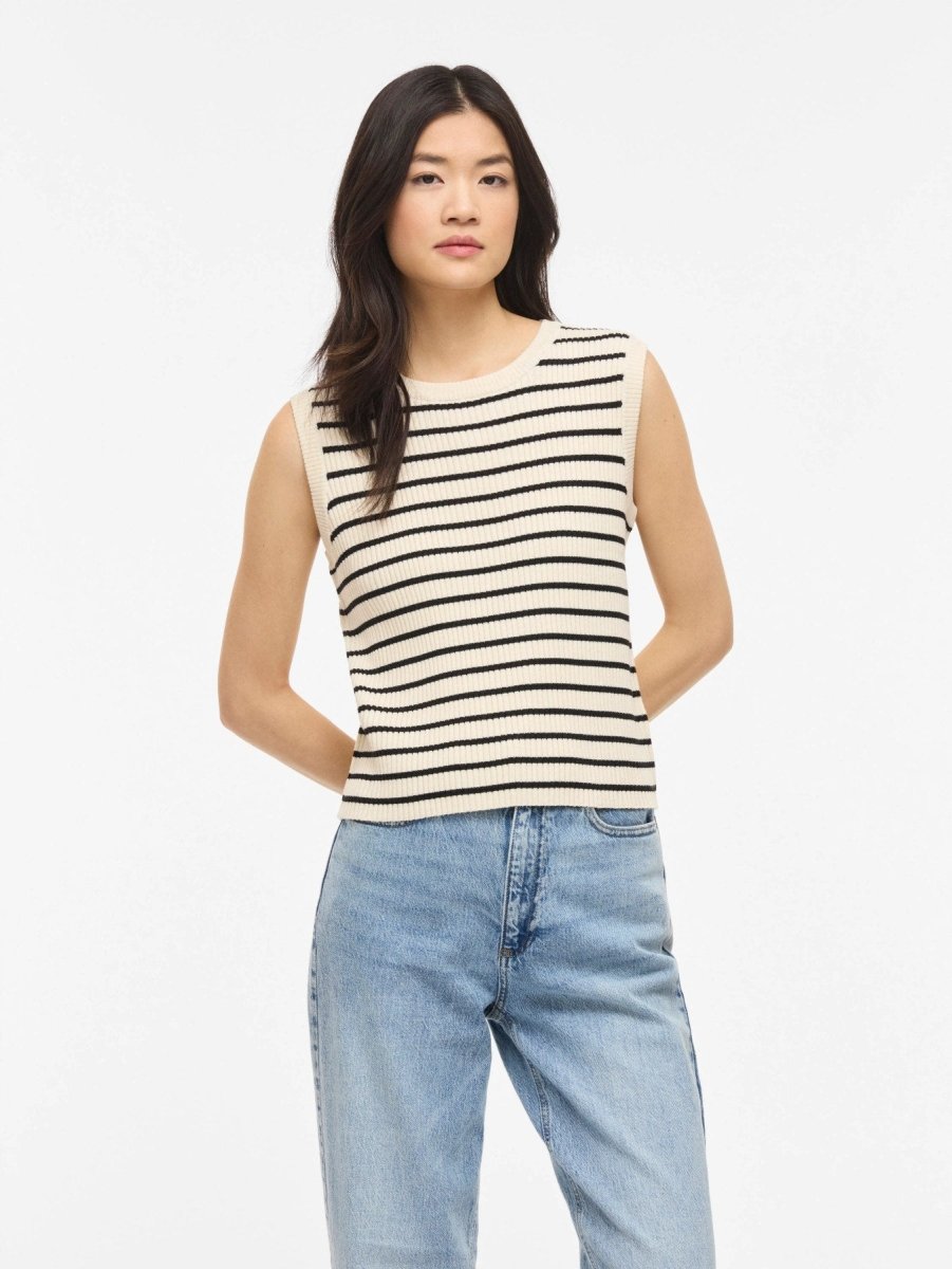 Vimalu Rib S/L O-Neck Knit Top van Vila – Pulls voor dames | Meisjes Brugge