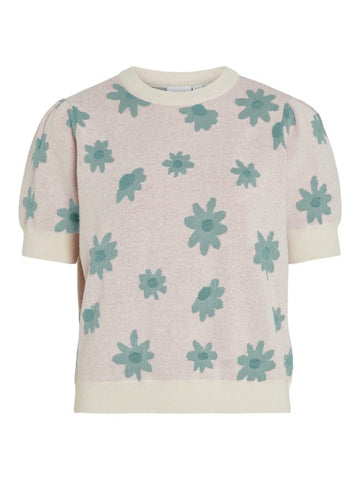 Birch green flowers Pulls - Vimavis S/S Knit Pullover - SS26 van Vila