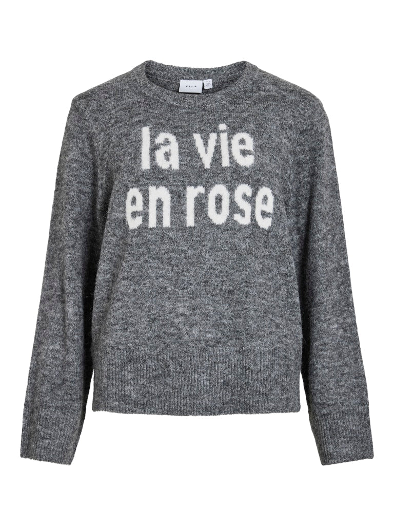 Pulls - Vimelie O-Neck L/S Detail Knit Top van Vila