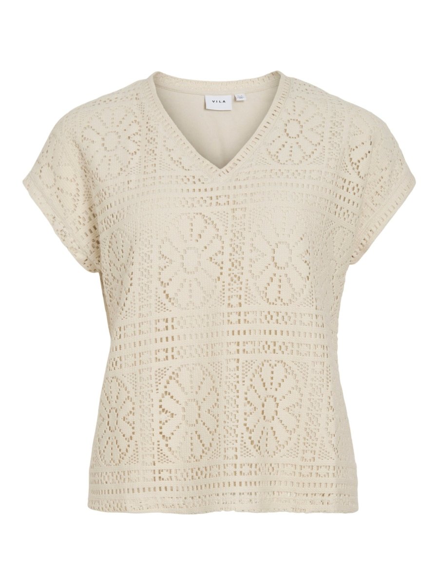 Vimerinda V-Neck C/S Top van Vila – Tops voor dames | Meisjes Brugge