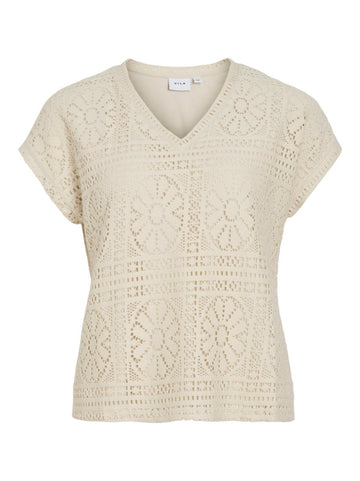 Vimerinda V-Neck C/S Top van Vila – Tops voor dames | Meisjes Brugge