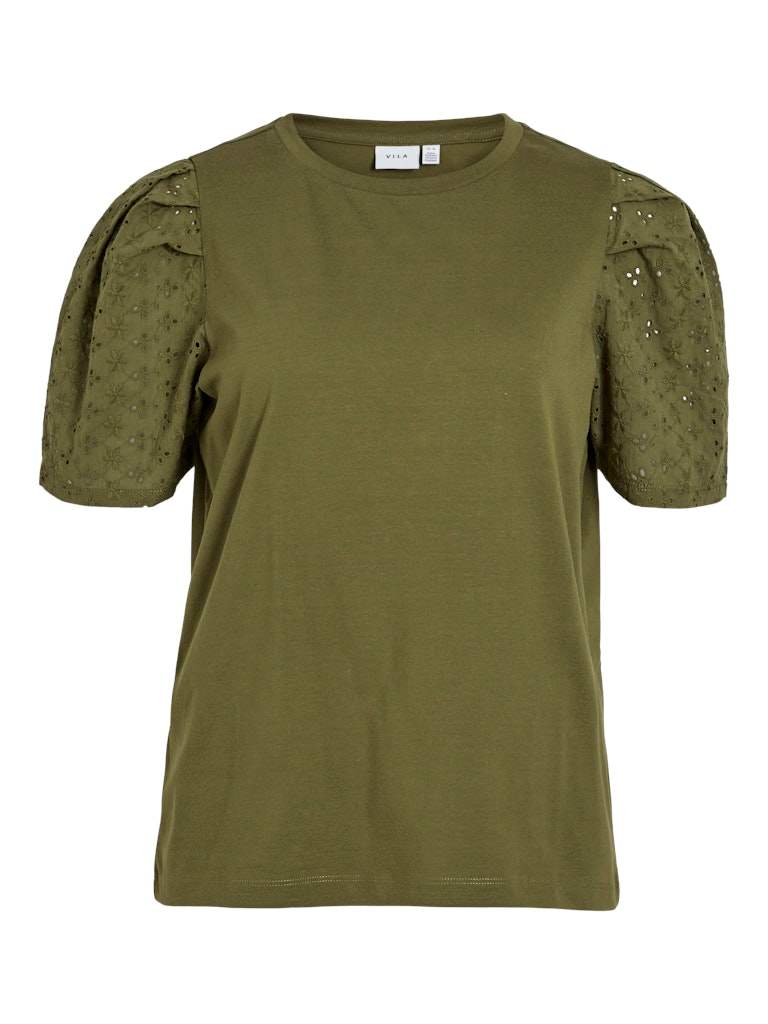 Vimerry O-Neck S/S Top van Vila – Tops voor dames | Meisjes Brugge