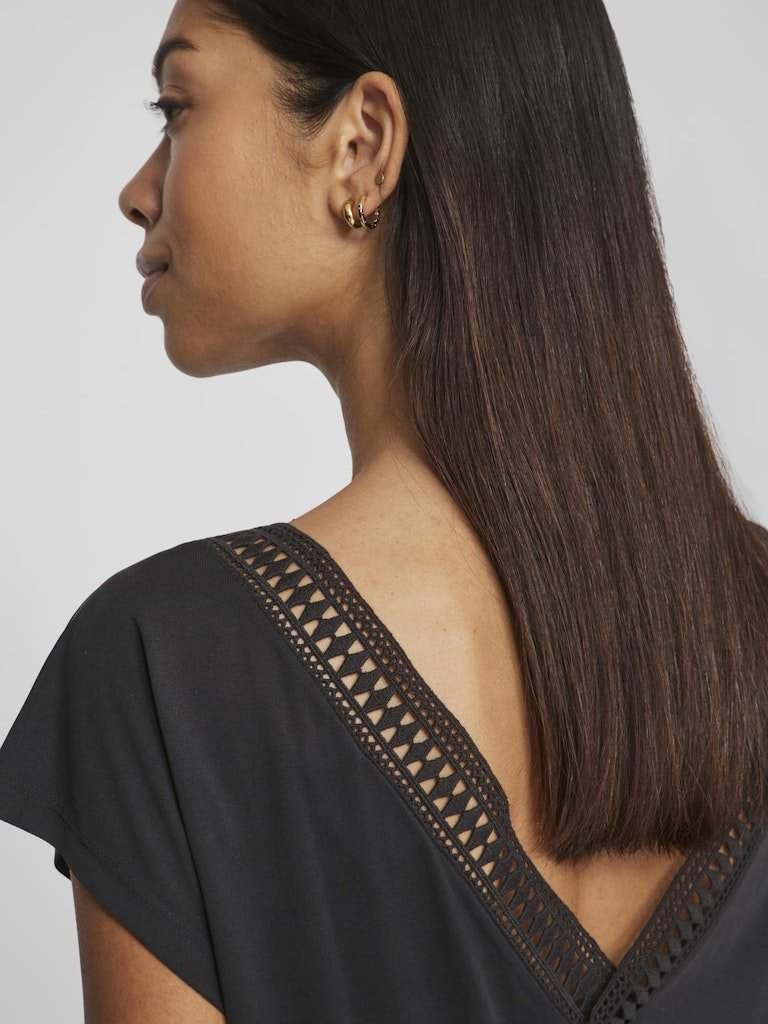 Vimodala Boat Neck Cap Sleeve Dress - koop Jurken van Vila bij Meisjes Brugge