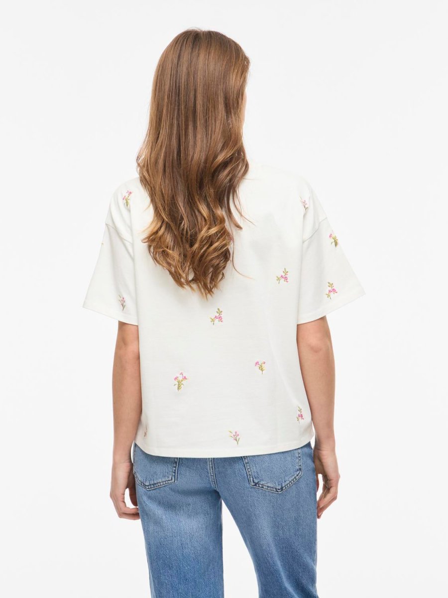 Vimonie Emb O-Neck S/S T-Shirt van Vila – T-shirts voor dames | Meisjes Brugge