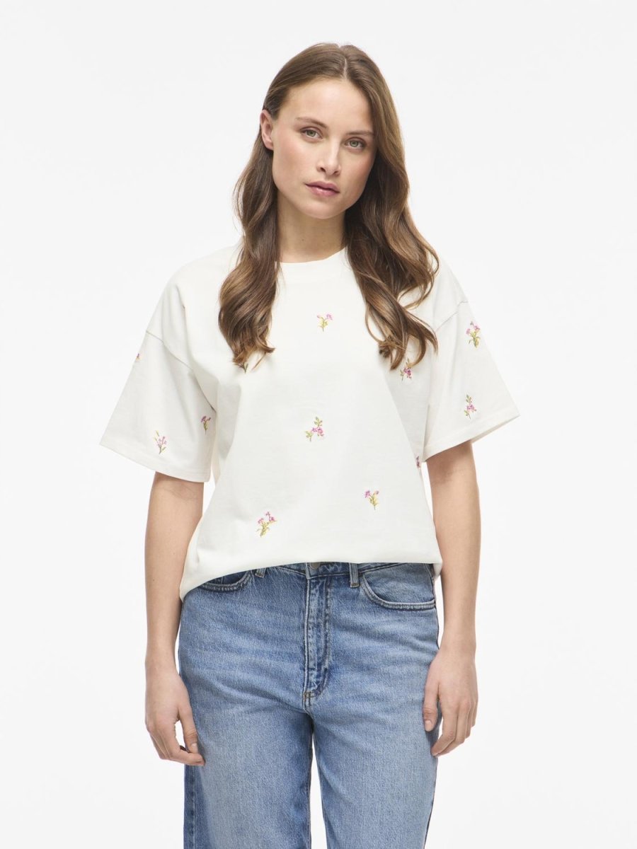 Vimonie Emb O-Neck S/S T-Shirt van Vila – T-shirts voor dames | Meisjes Brugge