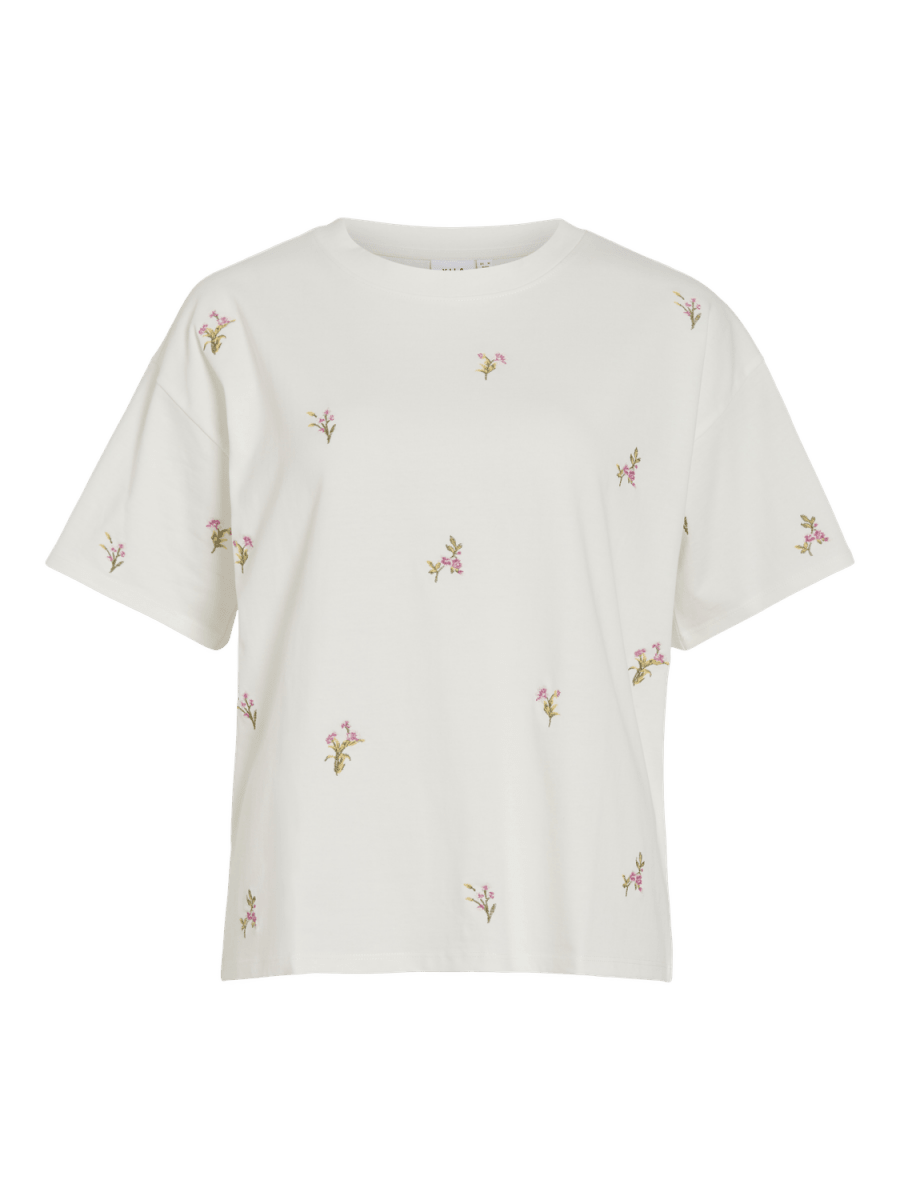 Vimonie Emb O-Neck S/S T-Shirt van Vila – T-shirts voor dames | Meisjes Brugge