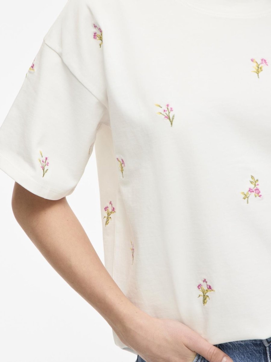Vimonie Emb O-Neck S/S T-Shirt van Vila – T-shirts voor dames | Meisjes Brugge