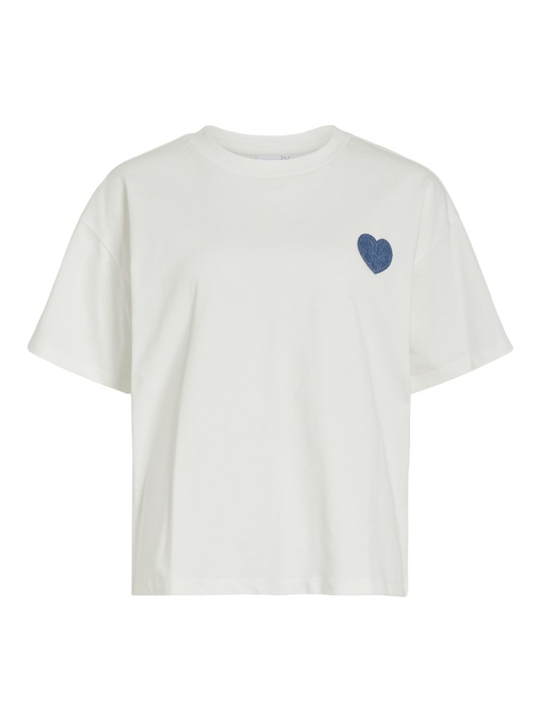 Tops - Vimonie Heart O-Neck S/S Top van Vila