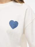 Snow white Tops - Vimonie Heart O-Neck S/S Top van Vila