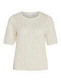 Pulls Vimylie O-Neck 2/4 Pointelle Knit Top van Vila