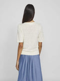 Pulls Vimylie O-Neck 2/4 Pointelle Knit Top van Vila