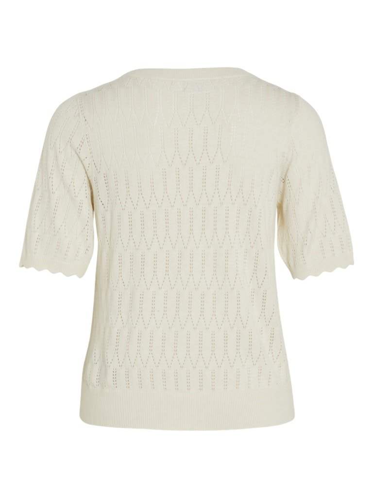 Pulls Vimylie O-Neck 2/4 Pointelle Knit Top van Vila