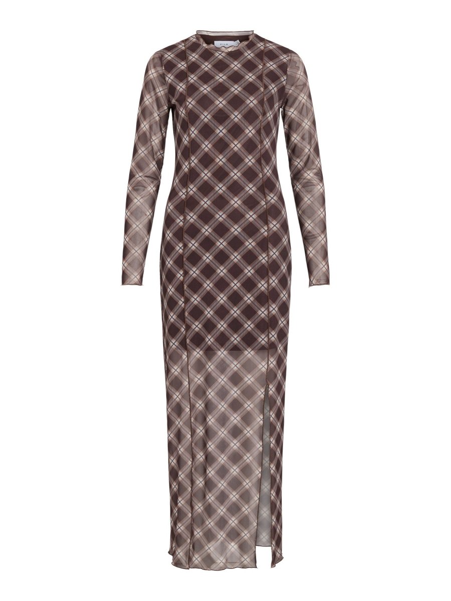 Vininna New L/S Mesh Midi Dress - koop Jurken van Vila bij Meisjes Brugge