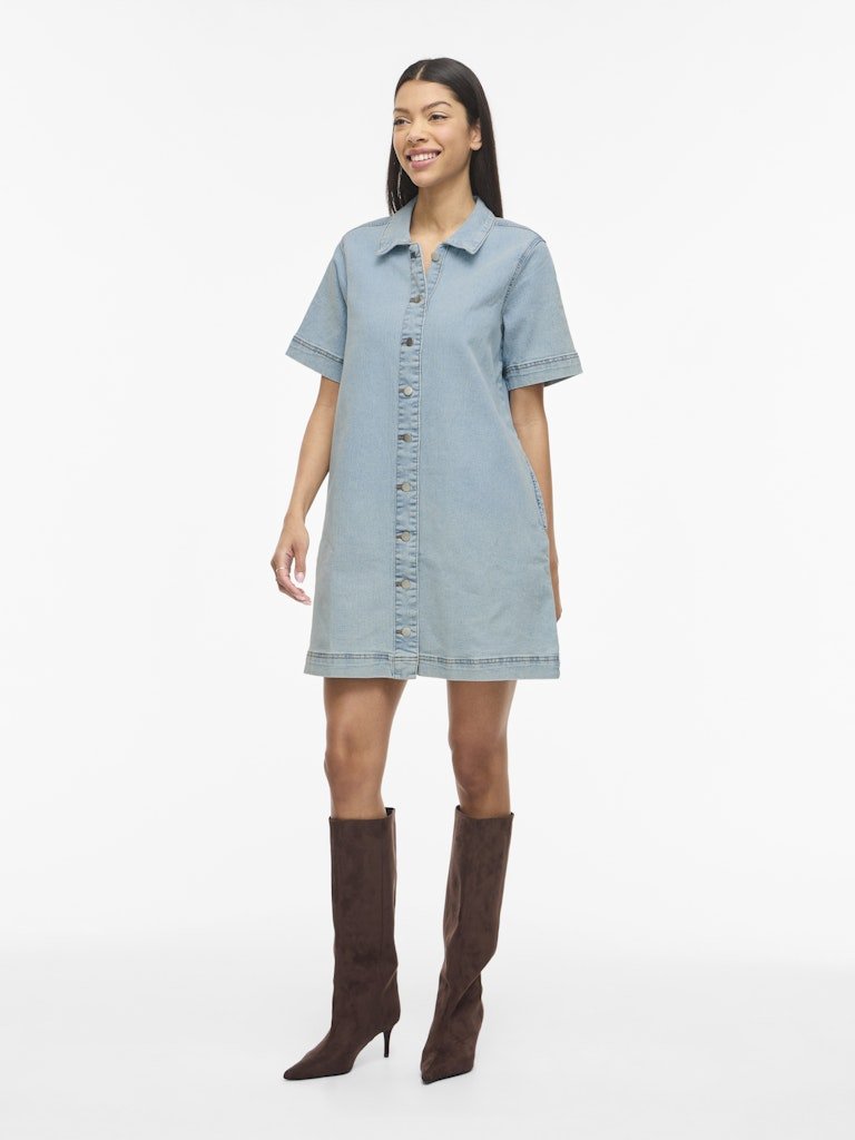 Vinus 2/4 Sleeve Denim Dress Noos van Vila – Jurken voor dames | Meisjes Brugge