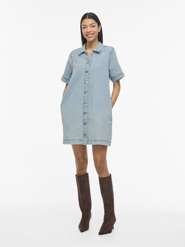 Light blue denim Jurken - Vinus 2/4 Sleeve Denim Dress Noos van Vila