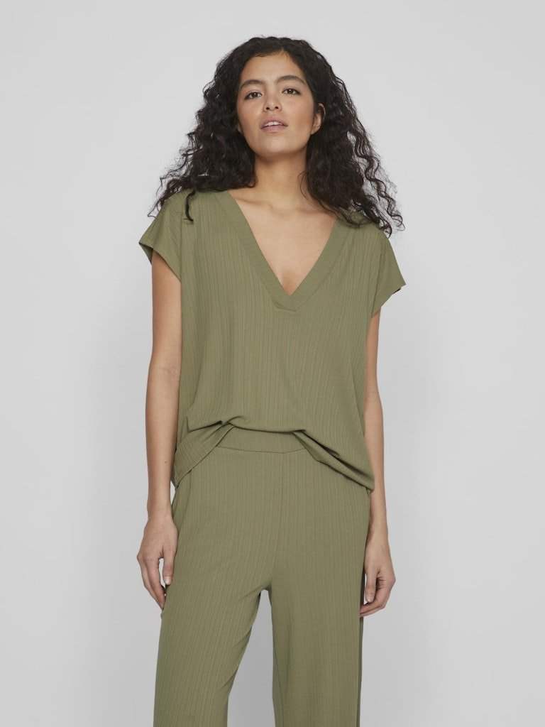 Viofelia V-Neck S/S Top van Vila – Tops voor dames | Meisjes Brugge
