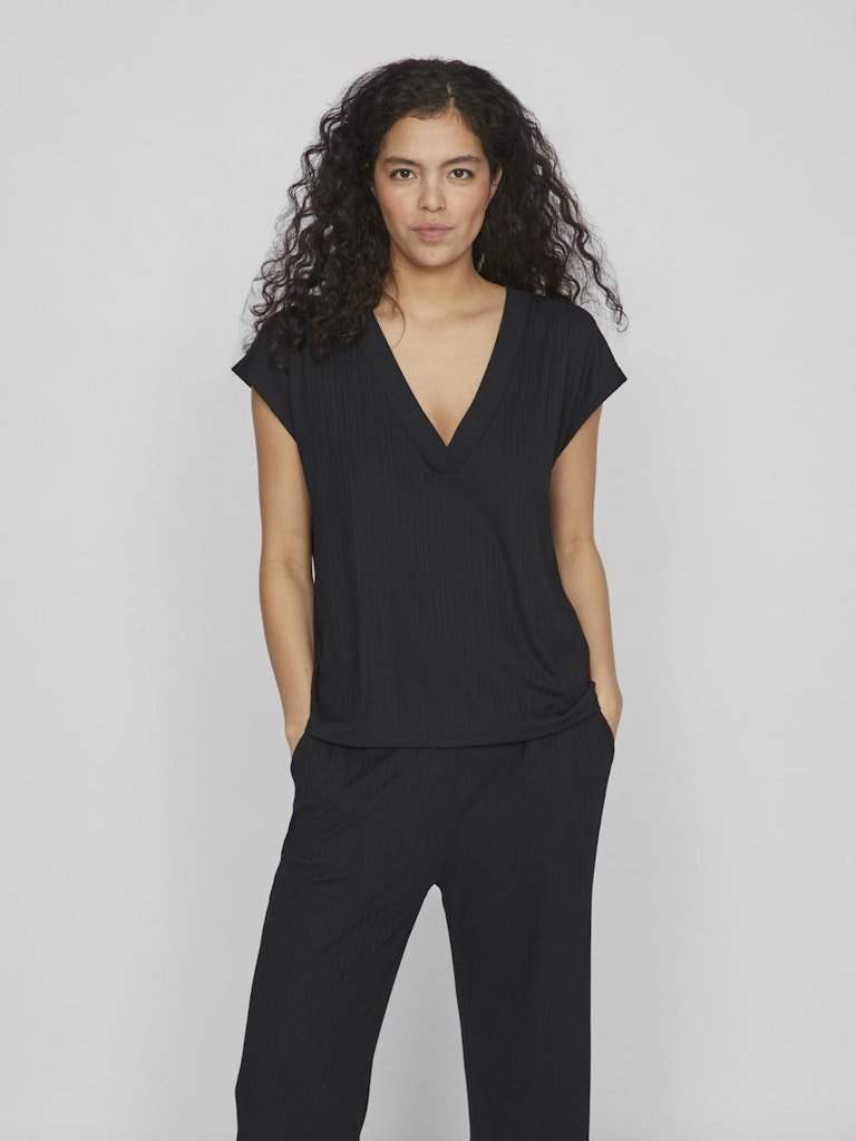 Viofelia V-Neck S/S Top van Vila – Tops voor dames | Meisjes Brugge
