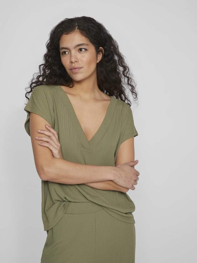Viofelia V-Neck S/S Top van Vila – Tops voor dames | Meisjes Brugge