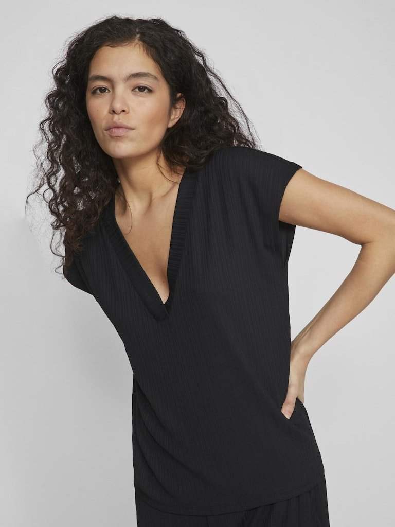 Viofelia V - Neck S/S Top - koop Tops van Vila bij Meisjes Brugge