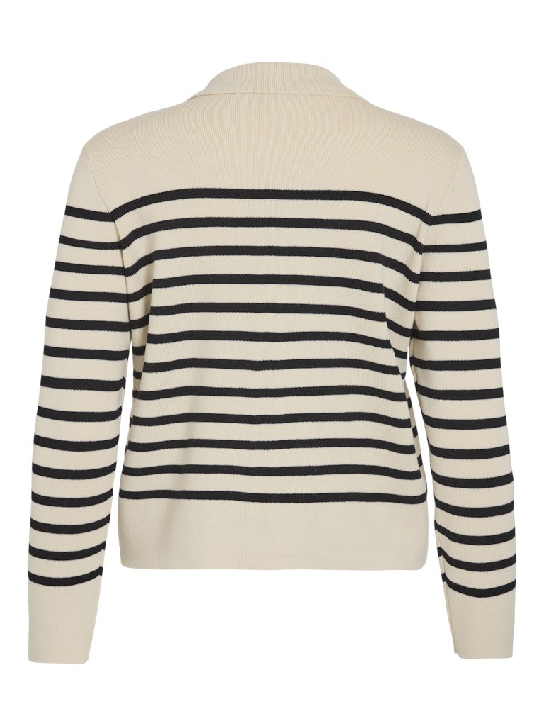 Viostria L/S Zipper Stripe Knit Cardigan - koop Cardigans van Vila bij Meisjes Brugge