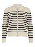 Viostria L/S Zipper Stripe Knit Cardigan - koop Cardigans van Vila bij Meisjes Brugge