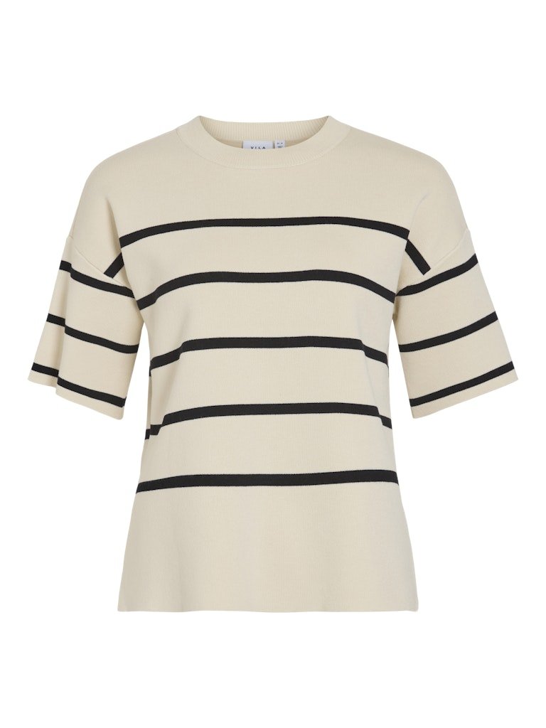 Viostria O - Neck 2/4 Striped Knit Top - koop Pulls van Vila bij Meisjes Brugge