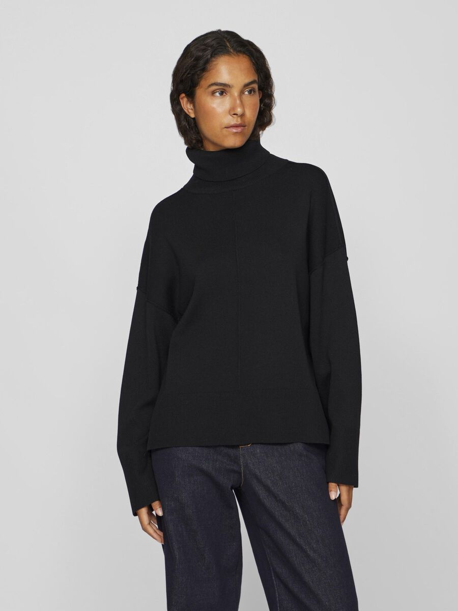 Viostria Rollneck L/S Knit Top Noos - AW25 van Vila – Pulls voor dames | Meisjes Brugge