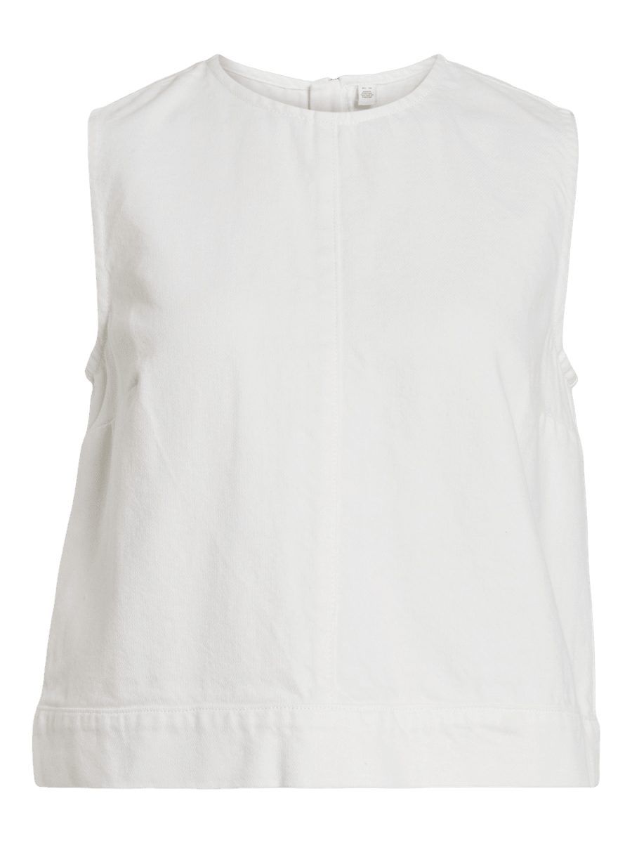 Vipal O - Neck Short Denim Top Wh/Bfs/1 – Tops voor dames in kleur | Meisjes