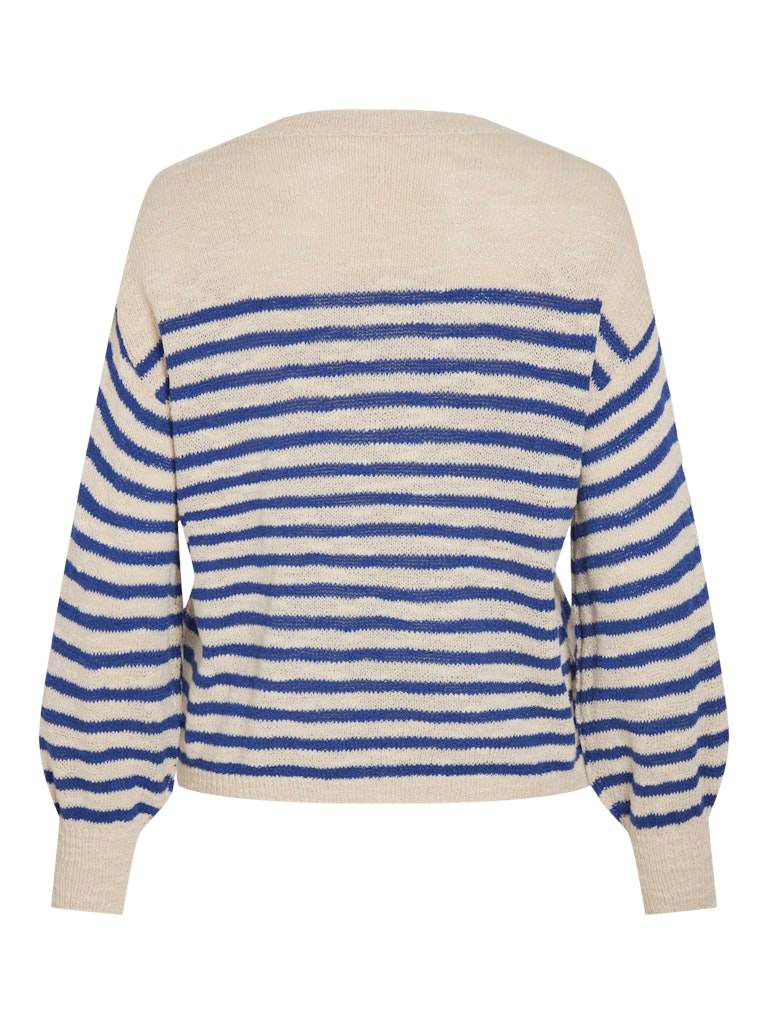 Vipoca Rev V-Neck L/S Stripe Knit Top van Vila – Pulls voor dames | Meisjes Brugge