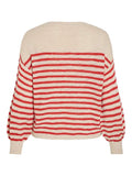 Vipoca Rev V - Neck L/S Stripe Knit Top - koop Pulls van Vila bij Meisjes Brugge