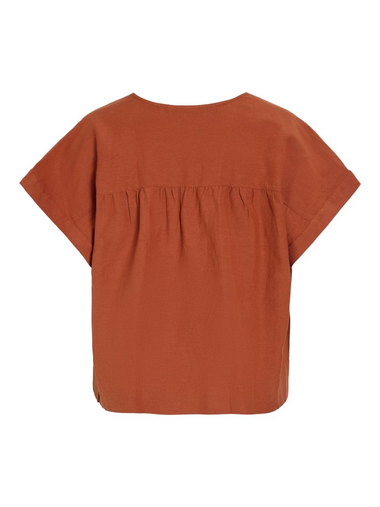 Viprisilla V-Neck S/S Top van Vila – Tops voor dames | Meisjes Brugge