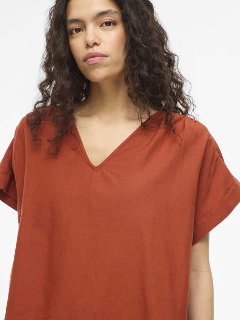 Viprisilla V-Neck S/S Top van Vila – Tops voor dames | Meisjes Brugge