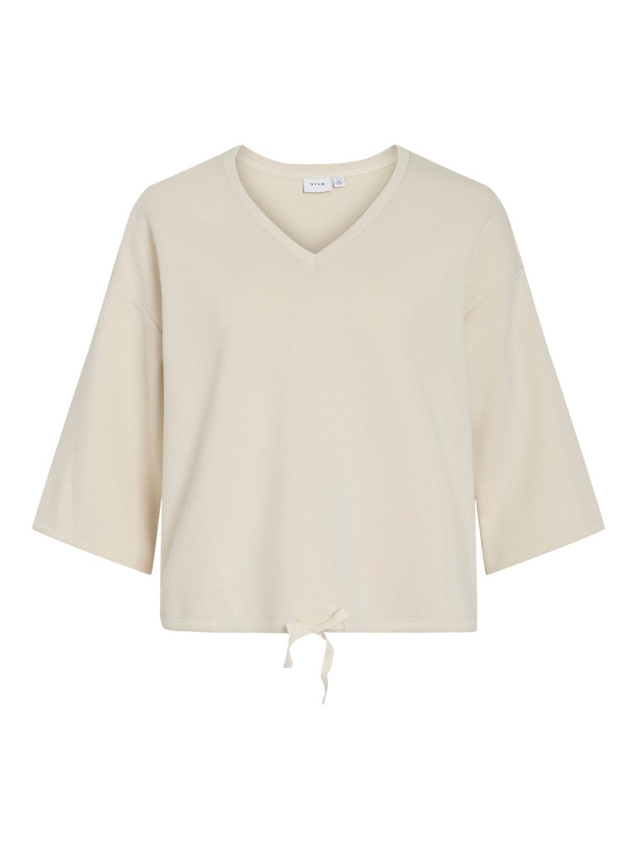 Vireflect V-Neck 3/4 String Top van Vila – Tops voor dames | Meisjes Brugge