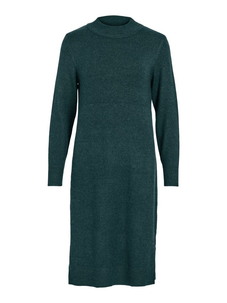 Ponderosa pine Jurken - Viril Crew Neck L/S Midi Dress Noos van Vila