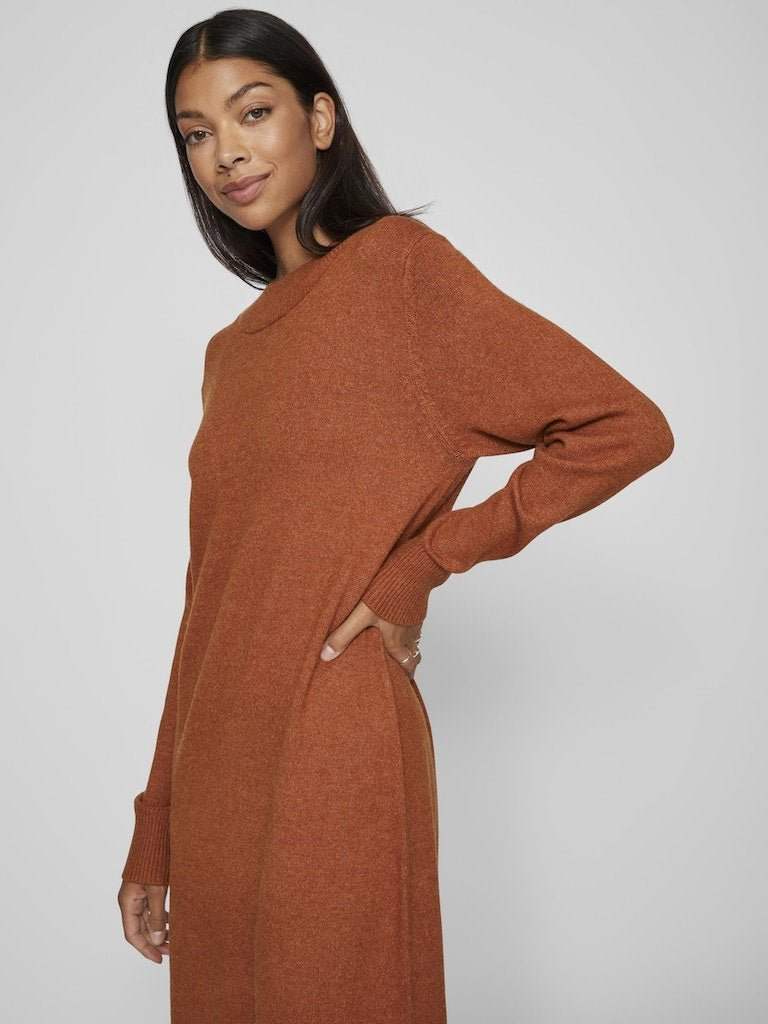 Jurken Viril Crew Neck L/S Midi Dress - Noos van Vila