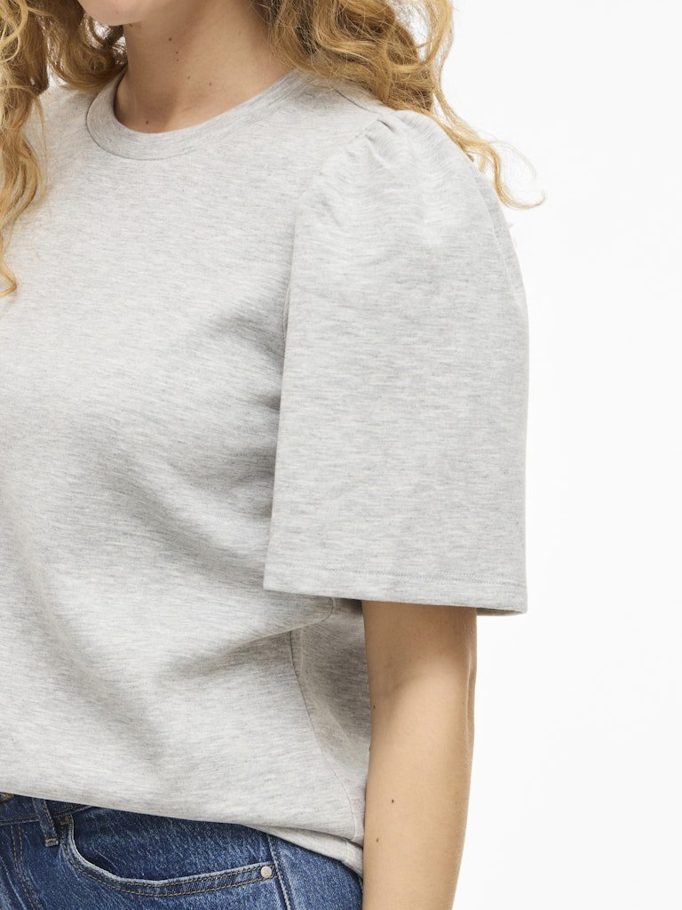 Light grey melange Sweaters - Visandy 2/4 O-Neck Sweat Top van Vila