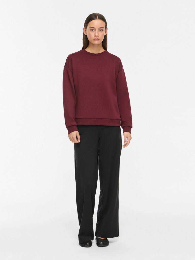 Visandy L/S Sweat Top Noos - AW26 bordeaux van Vila – Sweaters voor dames | Meisjes Brugge