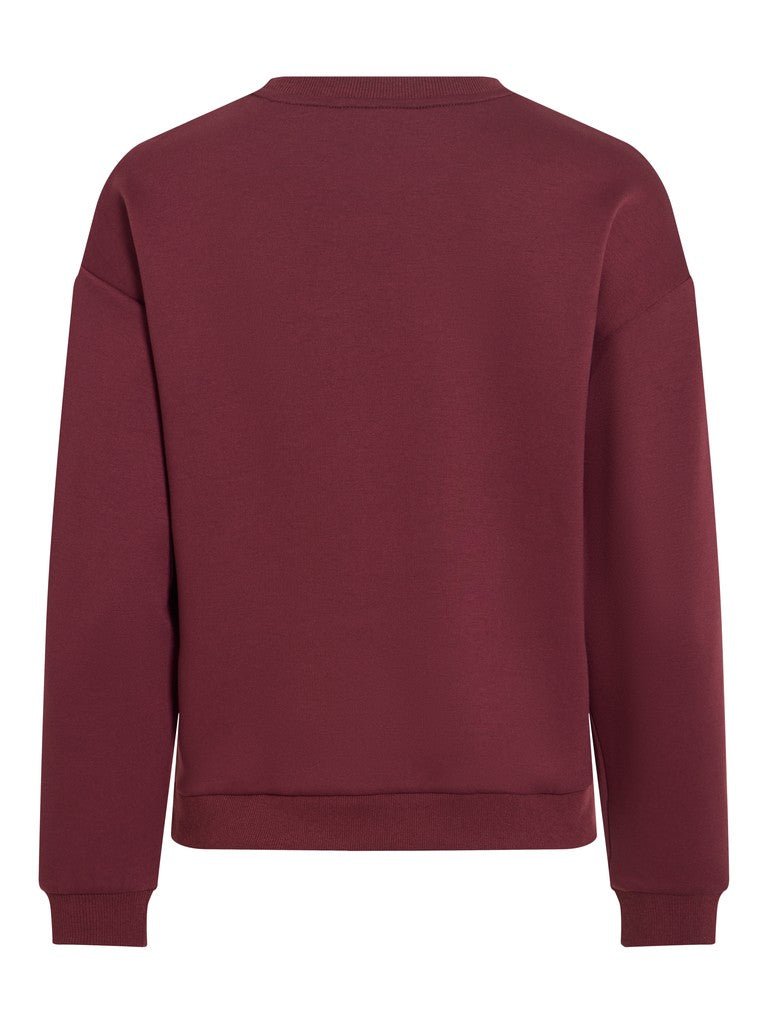 Visandy L/S Sweat Top Noos - AW26 bordeaux van Vila – Sweaters voor dames | Meisjes Brugge