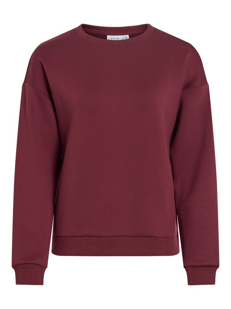 Visandy L/S Sweat Top Noos - AW26 bordeaux van Vila – Sweaters voor dames | Meisjes Brugge
