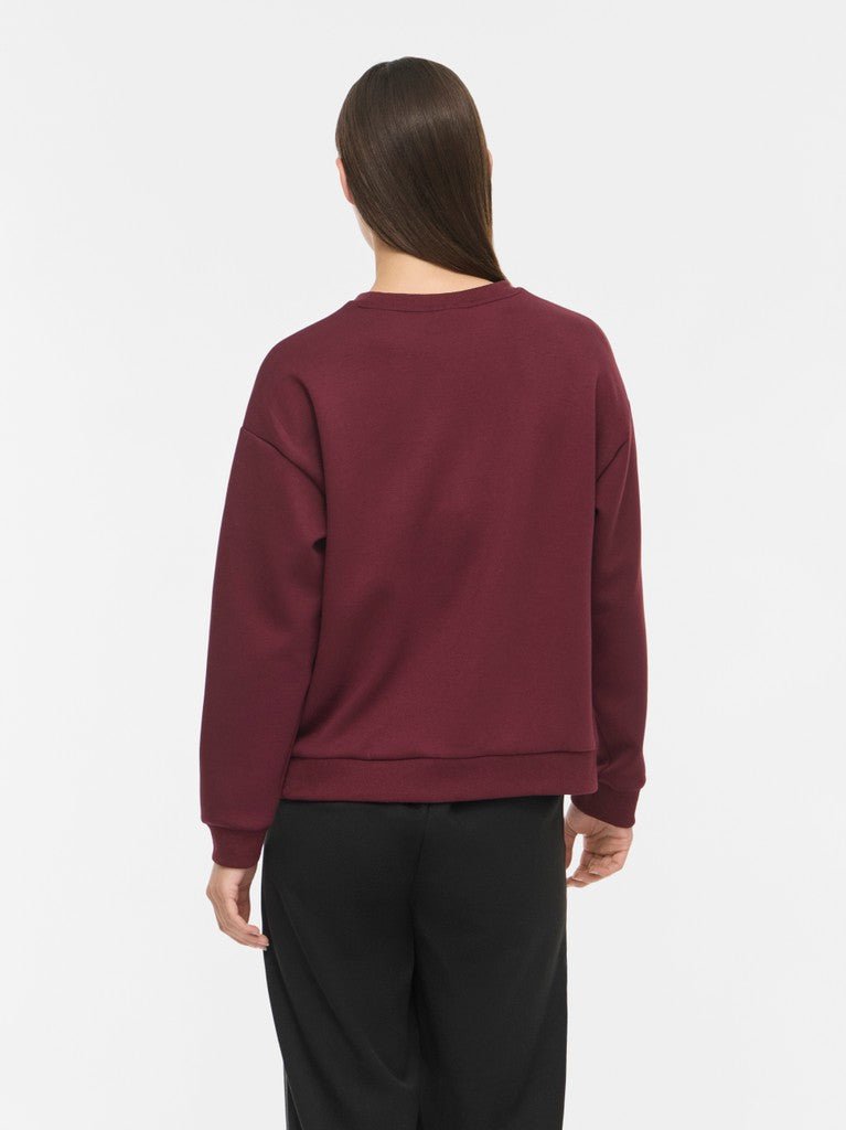 Visandy L/S Sweat Top Noos - AW26 bordeaux van Vila – Sweaters voor dames | Meisjes Brugge
