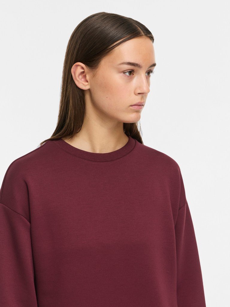 Visandy L/S Sweat Top Noos - AW26 bordeaux van Vila – Sweaters voor dames | Meisjes Brugge