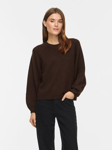 Visapna O-Neck L/S Knit Top van Vila – Pulls voor dames | Meisjes Brugge