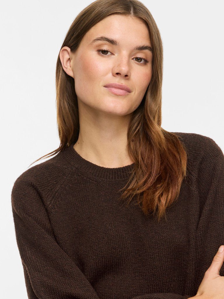 Visapna O-Neck L/S Knit Top van Vila – Pulls voor dames | Meisjes Brugge