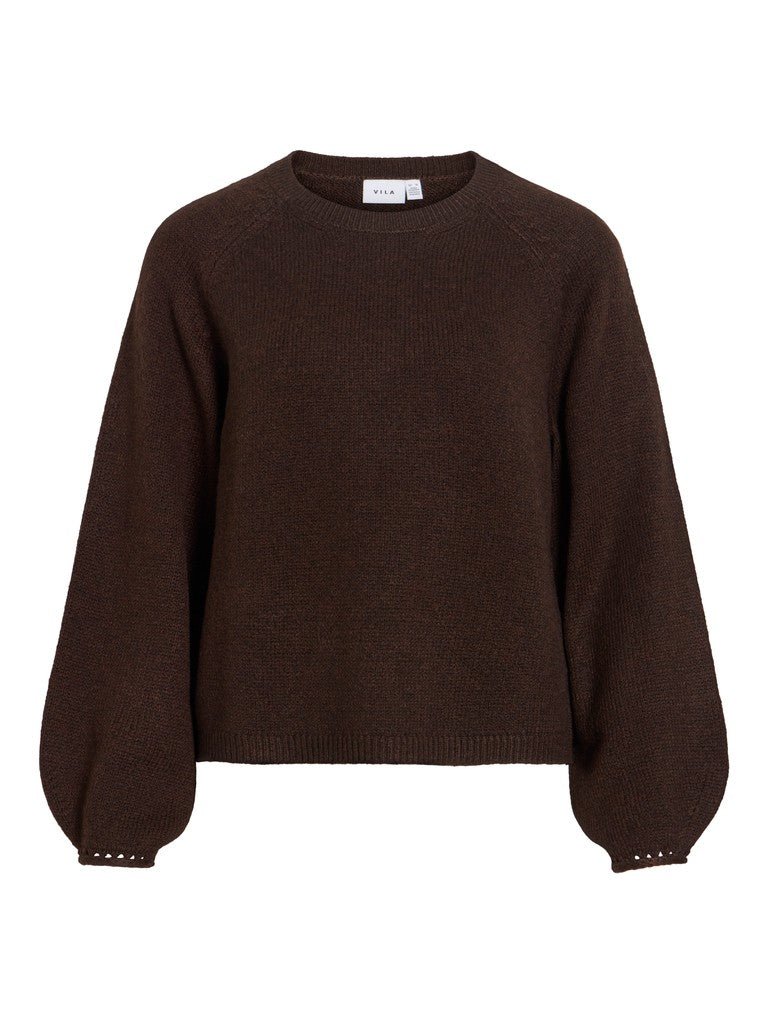 Visapna O-Neck L/S Knit Top van Vila – Pulls voor dames | Meisjes Brugge