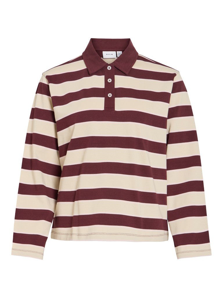 Visinas L/S Polo Shirt van Vila – Tops voor dames | Meisjes Brugge