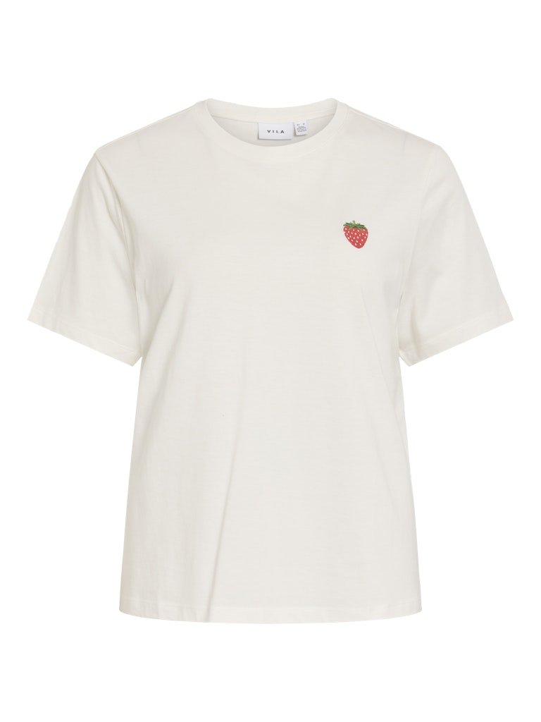 Visybil Berry O-Neck S/S Top van Vila – Tops voor dames | Meisjes Brugge