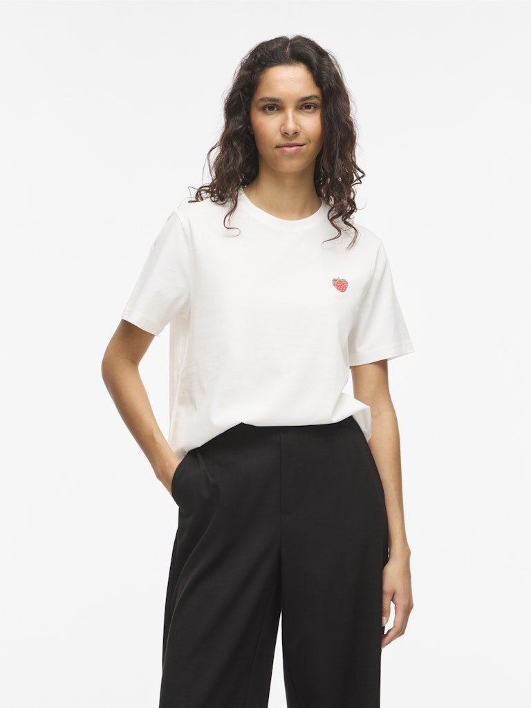 Visybil Berry O-Neck S/S Top van Vila – Tops voor dames | Meisjes Brugge