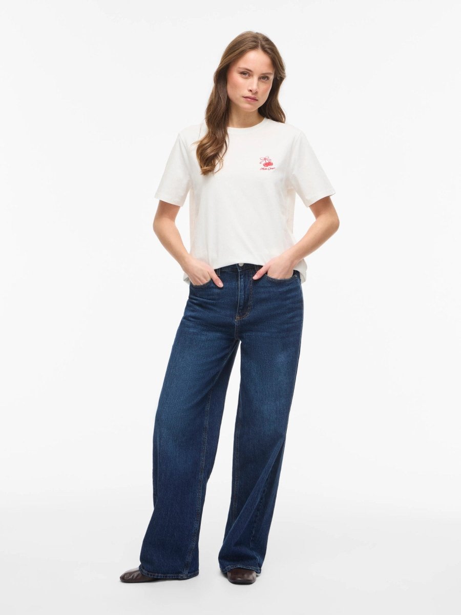 Visybilla Bisou O-Neck S/S Top van Vila – T-shirts voor dames | Meisjes Brugge