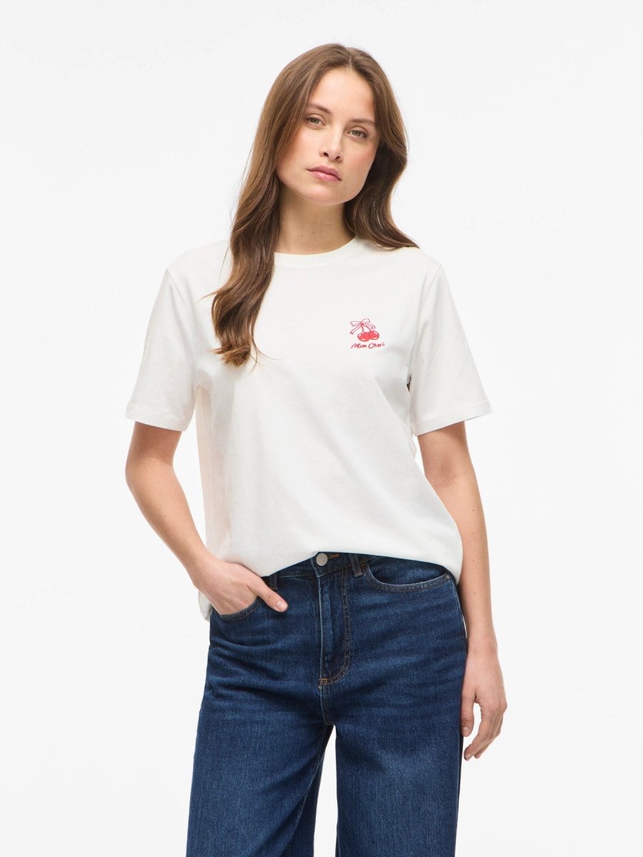 Visybilla Bisou O-Neck S/S Top van Vila – T-shirts voor dames | Meisjes Brugge