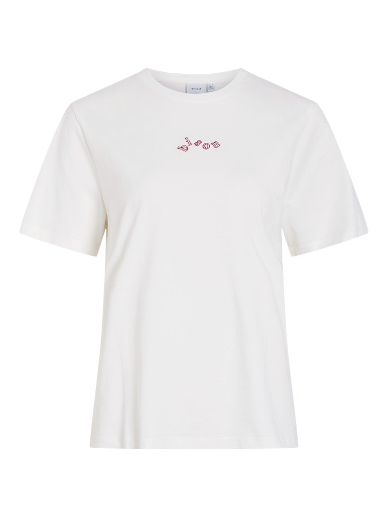 Visybilla Bisou O-Neck S/S Top van Vila – T-shirts voor dames | Meisjes Brugge